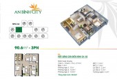 Căn hộ có diện tích  90 m2, 3 phòng ngủ, 2 wc, tầng trung, view đẹp tại chung cư An Bình City, trang bị full nội thât cao cấp